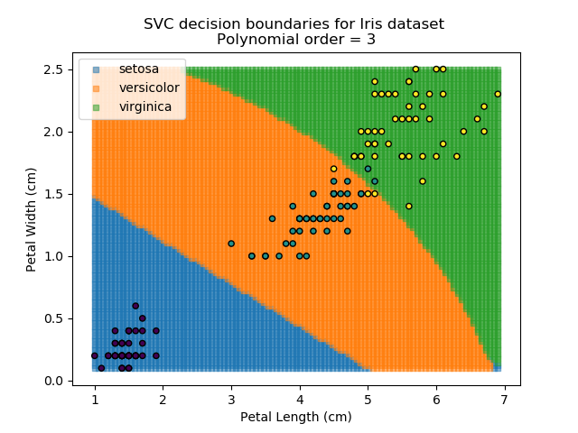 Polynomial SVC results for k=3